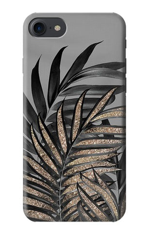 iPhone 7, 8, SE (2020), SE2 Hard Case Gray Black Palm Leaves