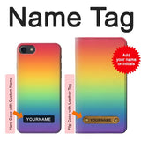 iPhone 7, 8, SE (2020), SE2 Hard Case LGBT Gradient Pride Flag with custom name