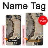 iPhone 7, 8, SE (2020), SE2 Hard Case Marble Gold Graphic Printed with custom name