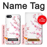 iPhone 7, 8, SE (2020), SE2 Hard Case Pink Cherry Blossom Spring Flower with custom name