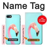 iPhone 7, 8, SE (2020), SE2 Hard Case Pink Flamingo with custom name