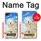 iPhone 7, 8, SE (2020), SE2 Hard Case Arctic Polar Bear in Love with Seal Paint with custom name