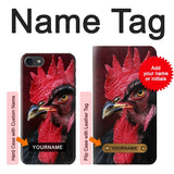 iPhone 7, 8, SE (2020), SE2 Hard Case Chicken Rooster with custom name