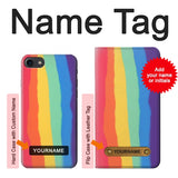 iPhone 7, 8, SE (2020), SE2 Hard Case Cute Vertical Watercolor Rainbow with custom name