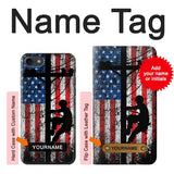 iPhone 7, 8, SE (2020), SE2 Hard Case Electrician Lineman American Flag with custom name