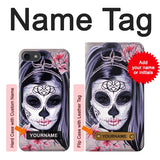 iPhone 7, 8, SE (2020), SE2 Hard Case Sugar Skull Steam Punk Girl Gothic with custom name