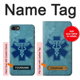 iPhone 7, 8, SE (2020), SE2 Hard Case Caduceus Medical Symbol with custom name