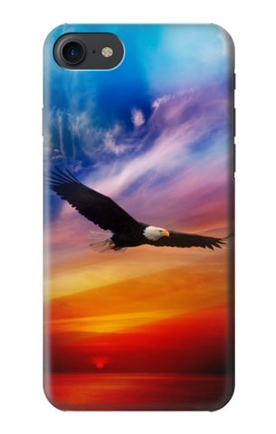 iPhone 7, 8, SE (2020), SE2 Hard Case Bald Eagle Flying Colorful Sky