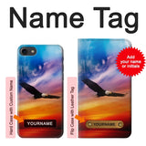 iPhone 7, 8, SE (2020), SE2 Hard Case Bald Eagle Flying Colorful Sky with custom name