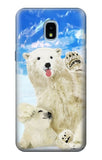 Samsung Galaxy J3 (2018), J3 Star, J3 V 3rd Gen, J3 Orbit, J3 Achieve, Express Prime 3, Amp Prime 3 Hard Case Arctic Polar Bear in Love with Seal Paint