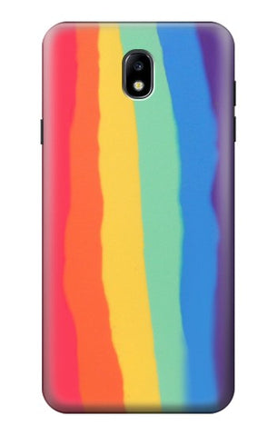 Samsung Galaxy J7 (2018), J7 Aero, J7 Top, J7 Aura, J7 Crown, J7 Refine, J7 Eon, J7 V 2nd Gen, J7 Star Hard Case Cute Vertical Watercolor Rainbow