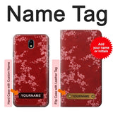Samsung Galaxy J7 (2018), J7 Aero, J7 Top, J7 Aura, J7 Crown, J7 Refine, J7 Eon, J7 V 2nd Gen, J7 Star Hard Case Red Floral Cherry blossom Pattern with custom name