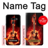 LG G8 ThinQ Hard Case Fire Guitar Burn with custom name