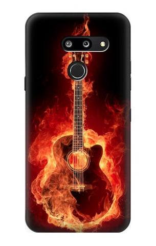 LG G8 ThinQ Hard Case Fire Guitar Burn