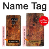 LG G8 ThinQ Hard Case Wood Skin Graphic with custom name