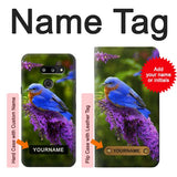 LG G8 ThinQ Hard Case Bluebird of Happiness Blue Bird with custom name