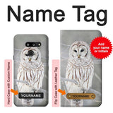 LG G8 ThinQ Hard Case Snowy Owl White Owl with custom name