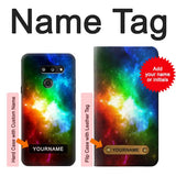 LG G8 ThinQ Hard Case Colorful Rainbow Space Galaxy with custom name