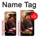 LG G8 ThinQ Hard Case Red Wine Bottle And Glass with custom name