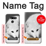LG G8 ThinQ Hard Case White Arctic Fox with custom name