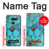 LG G8 ThinQ Hard Case Aqua Turquoise Rock with custom name