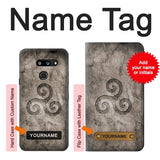 LG G8 ThinQ Hard Case Triskele Symbol Stone Texture with custom name