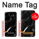 LG G8 ThinQ Hard Case Black Marble Graphic Printed with custom name
