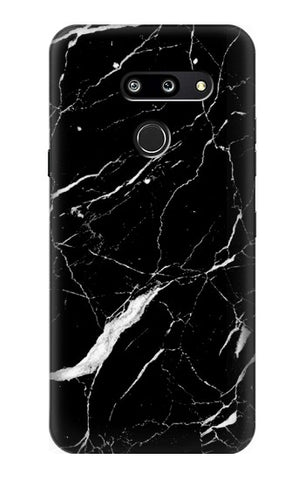 LG G8 ThinQ Hard Case Black Marble Graphic Printed
