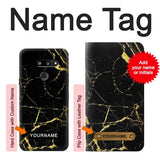 LG G8 ThinQ Hard Case Gold Marble Graphic Printed with custom name