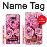 LG G8 ThinQ Hard Case Pink Rose with custom name