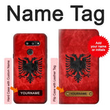 LG G8 ThinQ Hard Case Albania Red Flag with custom name