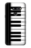LG G8 ThinQ Hard Case Black and White Piano Keyboard