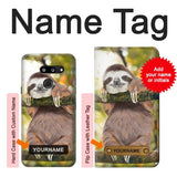 LG G8 ThinQ Hard Case Cute Baby Sloth Paint with custom name