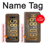 LG G8 ThinQ Hard Case Vintage Car License Plate with custom name