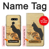 LG G8 ThinQ Hard Case Vintage Cat Poster with custom name