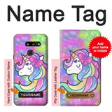 LG G8 ThinQ Hard Case Pastel Unicorn with custom name