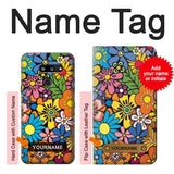 LG G8 ThinQ Hard Case Colorful Flowers Pattern with custom name