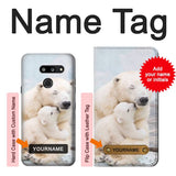 LG G8 ThinQ Hard Case Polar Bear Hug Family with custom name