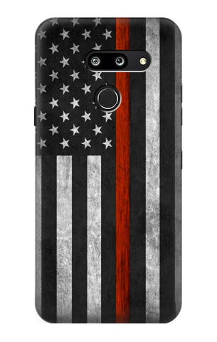 LG G8 ThinQ Hard Case Firefighter Thin Red Line Flag