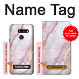 LG G8 ThinQ Hard Case Soft Pink Marble Graphic Print with custom name