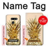 LG G8 ThinQ Hard Case Gold Pineapple with custom name