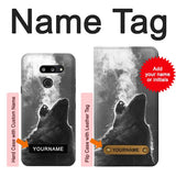 LG G8 ThinQ Hard Case Wolf Howling with custom name
