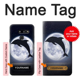 LG G8 ThinQ Hard Case Dolphin Moon Night with custom name
