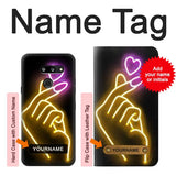 LG G8 ThinQ Hard Case Cute Mini Heart Neon Graphic with custom name