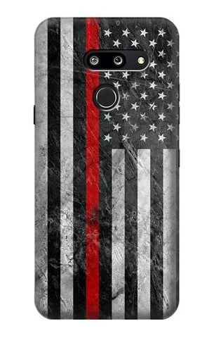 LG G8 ThinQ Hard Case Firefighter Thin Red Line American Flag