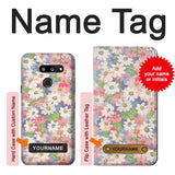 LG G8 ThinQ Hard Case Floral Flower Art Pattern with custom name