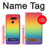 LG G8 ThinQ Hard Case LGBT Gradient Pride Flag with custom name