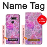 LG G8 ThinQ Hard Case Pink Love Heart with custom name