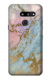 LG G8 ThinQ Hard Case Rose Gold Blue Pastel Marble Graphic Printed