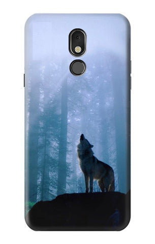 LG Stylo 5 Hard Case Wolf Howling in Forest